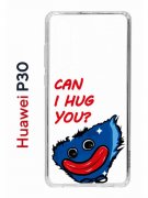 Чехол-накладка Huawei P30  (638392) Kruche PRINT CAN I HUG YOU