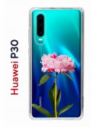 Чехол-накладка Huawei P30  (638392) Kruche PRINT Пион