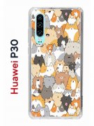 Чехол-накладка Huawei P30  (638392) Kruche PRINT Котики