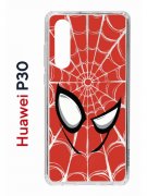 Чехол-накладка Huawei P30  (638392) Kruche PRINT Человек-Паук красный
