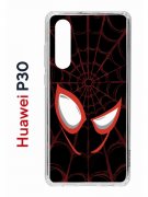 Чехол-накладка Huawei P30 Kruche Print Человек-Паук черныий