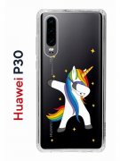 Чехол-накладка Huawei P30  (638392) Kruche PRINT Единорожка