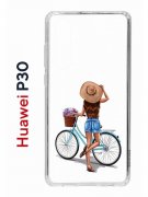 Чехол-накладка Huawei P30  (638392) Kruche PRINT Велосипедная прогулка