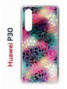 Чехол-накладка Huawei P30  (638392) Kruche PRINT Цветные листья