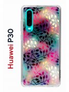 Чехол-накладка Huawei P30  (638392) Kruche PRINT Цветные листья