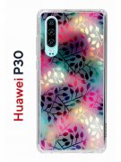 Чехол-накладка Huawei P30  (638392) Kruche PRINT Цветные листья