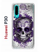 Чехол-накладка Huawei P30  (638392) Kruche PRINT Sugar Skull