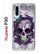 Чехол-накладка Huawei P30  (638392) Kruche PRINT Sugar Skull