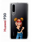 Чехол-накладка Huawei P30  (638392) Kruche PRINT Smiling