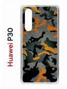 Чехол-накладка Huawei P30  (638392) Kruche PRINT Камуфляж