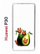Чехол-накладка Huawei P30  (638392) Kruche PRINT Авокотики