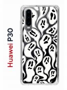 Чехол-накладка Huawei P30  (638392) Kruche PRINT Призраки