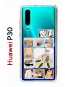 Чехол-накладка Huawei P30 Kruche Print Коты-Мемы