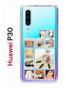 Чехол-накладка Huawei P30 Kruche Print Коты-Мемы