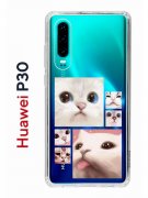 Чехол-накладка Huawei P30  (638392) Kruche PRINT Коты