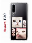 Чехол-накладка Huawei P30  (638392) Kruche PRINT Коты