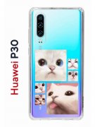 Чехол-накладка Huawei P30  (638392) Kruche PRINT Коты