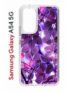 Чехол-накладка Samsung Galaxy A54 5G (638391) Kruche PRINT Purple leaves