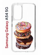 Чехол-накладка Samsung Galaxy A54 5G (638391) Kruche PRINT Donuts