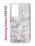 Чехол-накладка Samsung Galaxy A54 5G Kruche Print White roses