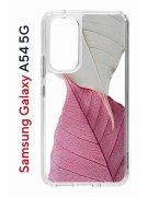 Чехол-накладка Samsung Galaxy A54 5G (638391) Kruche PRINT Pink and white