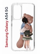 Чехол-накладка Samsung Galaxy A54 5G (638391) Kruche PRINT Девочка с мишкой
