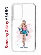 Чехол-накладка Samsung Galaxy A54 5G (638391) Kruche PRINT Fashion Girl