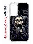 Чехол-накладка Samsung Galaxy A54 5G (638391) Kruche PRINT Skull Hands