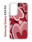 Чехол-накладка Samsung Galaxy A54 5G (638391) Kruche PRINT Сердечки