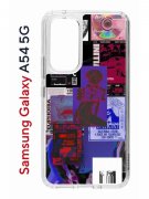Чехол-накладка Samsung Galaxy A54 5G Kruche Print Стикеры Киберпанк