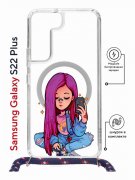 Чехол-накладка Samsung Galaxy S22 Plus (638527) Kruche PRINT Pink Hair