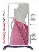 Чехол-накладка Samsung Galaxy S22 Plus (638527) Kruche PRINT Pink and white