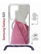 Чехол-накладка Samsung Galaxy S23 (638523) Kruche PRINT Pink and white