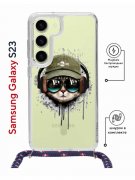 Чехол-накладка Samsung Galaxy S23 (638523) Kruche PRINT Кот в наушниках