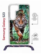 Чехол-накладка Samsung Galaxy S23 (638523) Kruche PRINT Крадущийся тигр