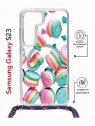 Чехол-накладка Samsung Galaxy S23 (638523) Kruche PRINT Макарон