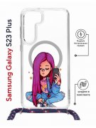 Чехол-накладка Samsung Galaxy S23 Plus (638526) Kruche PRINT Pink Hair