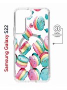 Чехол-накладка Samsung Galaxy S22 (638522) Kruche PRINT Макарон