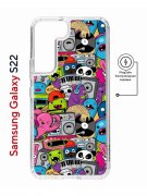 Чехол-накладка Samsung Galaxy S22 (638522) Kruche PRINT Monsters music