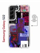 Чехол-накладка Samsung Galaxy S22 (638522) Kruche PRINT Стикеры Киберпанк