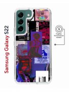 Чехол-накладка Samsung Galaxy S22 (638522) Kruche PRINT Стикеры Киберпанк