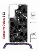 Чехол-накладка Samsung Galaxy S22 (638524) Kruche PRINT Skull gray