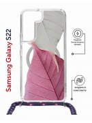 Чехол-накладка Samsung Galaxy S22 (638524) Kruche PRINT Pink and white