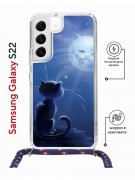 Чехол-накладка Samsung Galaxy S22 (638524) Kruche PRINT Лунный кот