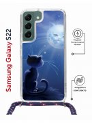 Чехол-накладка Samsung Galaxy S22 (638524) Kruche PRINT Лунный кот