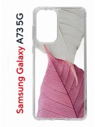 Чехол-накладка Samsung Galaxy A73 5G Kruche Print Pink and white
