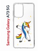 Чехол-накладка Samsung Galaxy A73 5G (638565) Kruche PRINT Единорожка