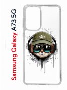 Чехол-накладка Samsung Galaxy A73 5G (638565) Kruche PRINT Кот в наушниках