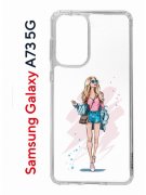 Чехол-накладка Samsung Galaxy A73 5G (638565) Kruche PRINT Fashion Girl