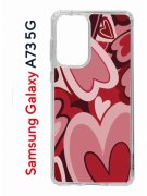 Чехол-накладка Samsung Galaxy A73 5G (638565) Kruche PRINT Сердечки